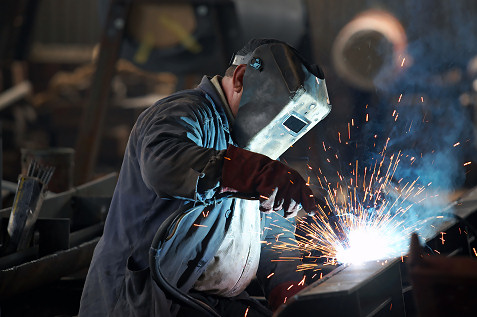 welder sparks flying